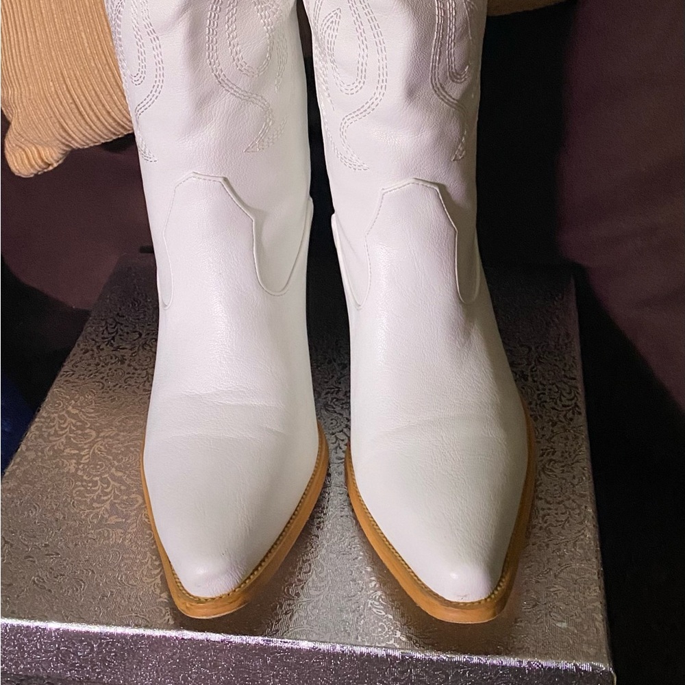 White Western Boots